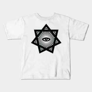 Heptagram 7 Sided Star With All Seeing Eye Scared Geometry Kids T-Shirt